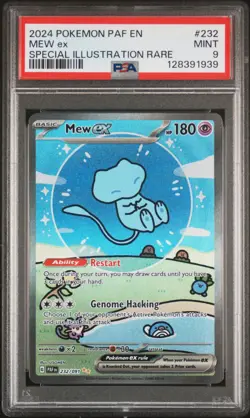 Mew EX 232/091 Special Illustration Rare Paf En-paldean Fates Pokemon PSA 9 - Image 1