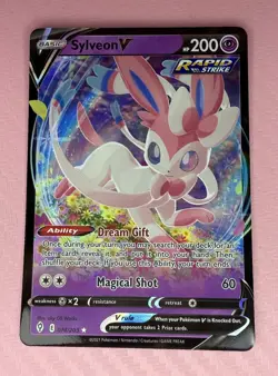 Pokemon TCG: Sylveon V 074/203 SWSH07: Evolving Skies Holo [GREAT Condition] - Image 1