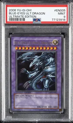 2006 YU-GI-OH! ULTIMATE ED #EN005 BLUE-EYES ULTIMATE DRAGON PSA 9 - Image 1