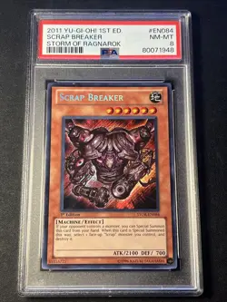 Yugioh! LP Scrap Breaker - STOR-EN084 - Secret Rare - 1st Edition PSA 8 NM-MT - Image 1