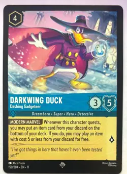 Disney Lorcana Winterspell, Darkwing Duck - Dashing Gadgeteer, 150/204, Regular - Image 1