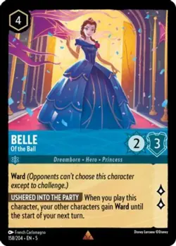 1x Belle - Of the Ball - 158/204 - Rare - Cold Foil NM-Mint Disney Lorcana: Shim - Image 1