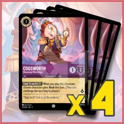 Disney Lorcana: 2024 Cogsworth Illuminary Watchman 37/204 x4 | Common - Image 1