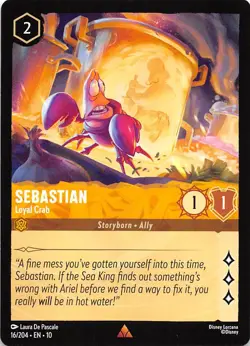 Sebastian Loyal Crab 16/204 Whispers in the Well Disney Lorcana - Image 1