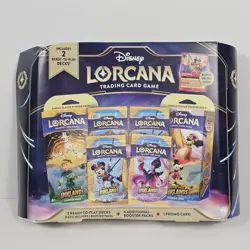 Disney Lorcana Trading Card Game 2 Decks 4 Booster Packs 1 Promo Card Sealed NEW - Image 1