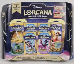 Disney Lorcana Trading Card Game 2 Decks 4 Booster Packs 1 Promo Card Sealed NEW - Image 2