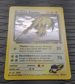 Rocket's Zapdos 15/132 Gym Challenge Holo Rare Pokemon Card NM - Image 3