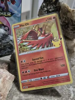 pokemon Cards Ho-Oh Holo 1pcs+1pcs Sleeve 2021 #001/025 Celebration 25 - Image 1