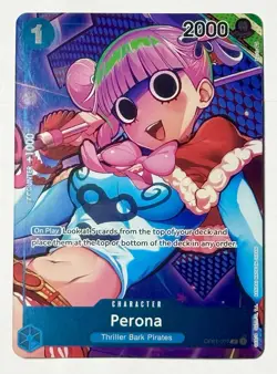 One Piece Perona OP01-077 Full Art (Box Topper) Romance Dawn Foil English Card - Image 1