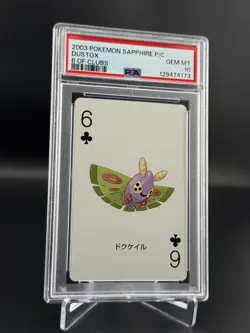 Dustox 6 of Clubs - 2003 Pokemon Sapphire Playing Cards Gem PSA 10 - Image 1