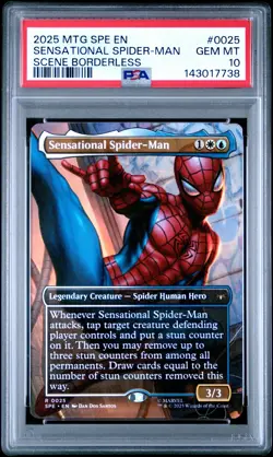 2025 MTG MARVEL'S SPIDER-MAN ETERNAL #0025 SENSATIONAL SPIDER-MAN PSA 10 - Image 1