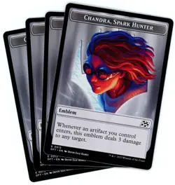 x4 Emblem - Chandra, Spark Hunter / Vehicle - Token - Aetherdrift - MTG - Image 1