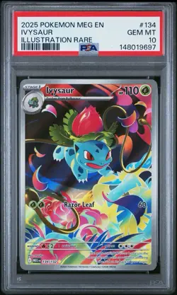 2025 POKEMON MEG EN-MEGA EVOLUTION ILLUSTRATION RARE #134 IVYSAUR PSA 10 - Image 1