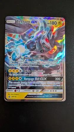 Pokemon Zekrom GX Full Art Holo Black Star Promo SM138 SM 180 HP - Image 1