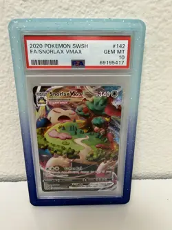 2020 Pokemon Sword & Shield #142 FA Snorlax VMAX PSA 10 GEM MINT - Image 1