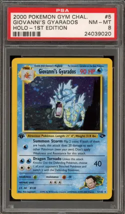 Pokemon Giovanni's Gyarados Gym Challenge 1st Edition Holo Rare #5 PSA 8 - Image 1