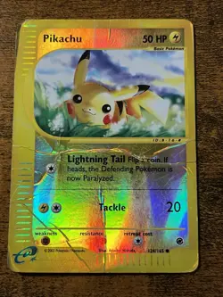Pikachu 124/165 Expedition Reverse Holo Pokemon TCG HP - Image 1