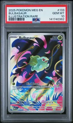 2025 POKEMON MEG EN-MEGA EVOLUTION ILLUSTRATION RARE #133 BULBASAUR PSA 10 - Image 1