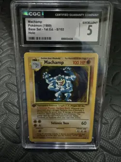 Pokemon 1999 Machamp Base Set - 1st Edition- 8/102 Holo CGC 5 - Image 2
