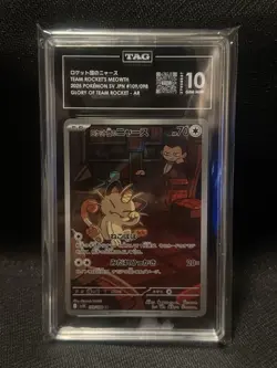 Pokemon Team Rocket's Meowth 109/098 Sv10 Art Rare Holo Japanese TAG 10 2025 - Image 1
