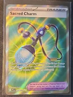 SACRED CHARM 2025 Pokemon Mega Evolutions Phantasmal Flames #122 ULTRA RARE Mint - Image 1