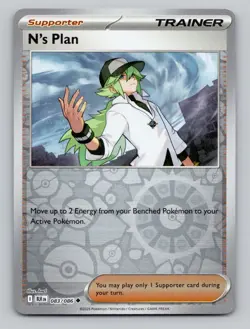 Reverse Holo N's Plan 083/086 Uncommon Black Bolt Pokemon - Image 1