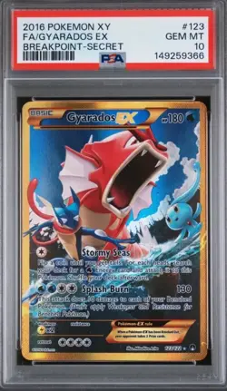 Pokemon 2016 Gyarados EX 123/122 Full Art Secret Rare BREAKpoint GEM MINT PSA 10 - Image 1