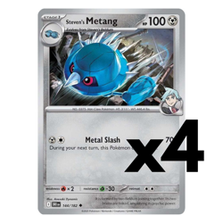 4x Steven's Metang - 144/182 - SV10: Destined Rivals Pokemon Playset x4 - Image 1