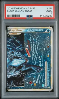 2010 POKEMON HEARTGOLD & SOULSILVER #114 LUGIA LEGEND-HOLO PSA 2 - Image 1