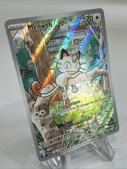 Meowth 106/094 Pokemon TCG Phantasmal Flames Illustration Rare Near Mint - Image 3