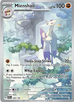 Pokemon TCG Mienshao 200/182 Illustration Rare SV Paradox Rift Holo EN - Image 1