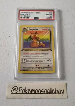 Dragonite 19/62 - Fossil Set WOTC *PSA 10 - GEM MINT* Rare Pokemon Card - Image 1