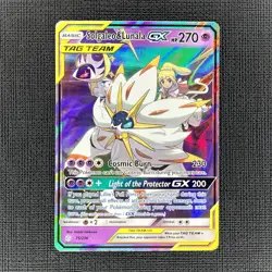 Pokemon TCG Solgaleo & Lunala GX Holo 75/236 Sun & Moon Cosmic Eclipse Near Mint - Image 1