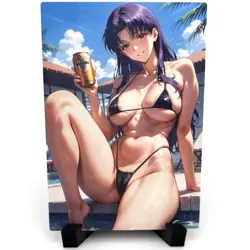 Neon Genesis Evangelion Misato Katsuragi Anime Waifu Girl Goddess Story Art Card - Image 2