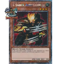 Yugioh! 1x X-Saber Airbellum RA03-EN221 Platinum Secret Rare 1st Ed NM - Image 1