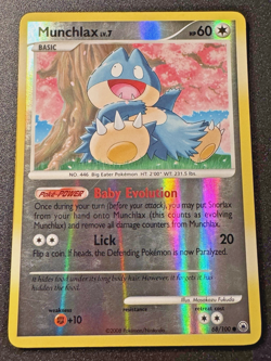 Munchlax 68/100 D&P Majestic Dawn Pokemon Card Reverse Holo Foil Rare MP - Image 1