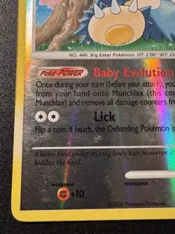 Munchlax 68/100 D&P Majestic Dawn Pokemon Card Reverse Holo Foil Rare MP - Image 5