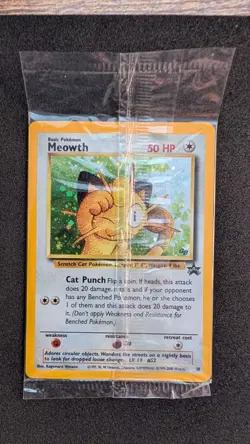 Meowth - WOTC Black Star GB Promo #10 Pokemon TCG - Sealed Swirl - Small Crease - Image 4
