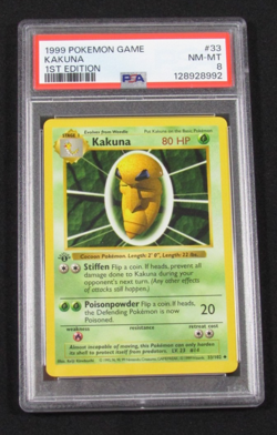 1999 Pokemon Game KAKUNA 1ST EDITION 33/102 PSA 8 NM-MT - Image 1