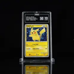 2010 Pokemon Japanese World Collection Pikachu Blue Holo TAG 10 Swirl - Image 1