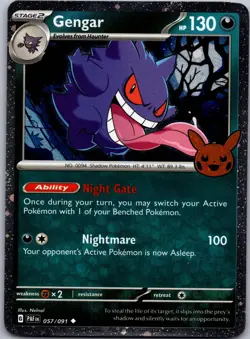 Gengar (Cosmos Holo) 057/091 Holo Holo Rare Trick or Trade BOOster 2024 Holo LP - Image 1