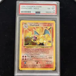 1999 Pokemon Base Set Charizard Rare Holo PSA 6 #4/102 - Image 1