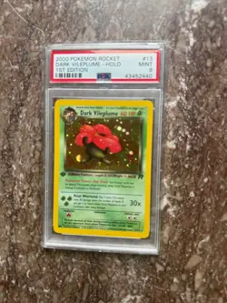 PSA 9 Pokemon 1st Edition Dark Vileplume Holo Tram Rocket 2000 #13 🔥 - Image 2