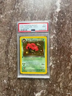 PSA 9 Pokemon 1st Edition Dark Vileplume Holo Tram Rocket 2000 #13 🔥 - Image 3