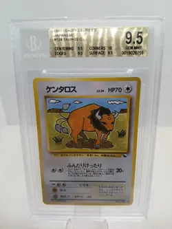 1998 Pokemon Japanese Vending Series 3 Bgs 9.5 Gem Mint #128 Tauros C PM Pocket - Image 1