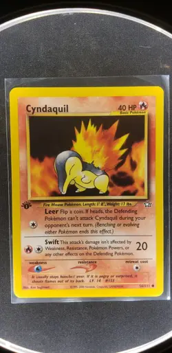 Pokemon TCG Cyndaquil Neo Genesis 56 Regular 1st Edition Common - Image 1
