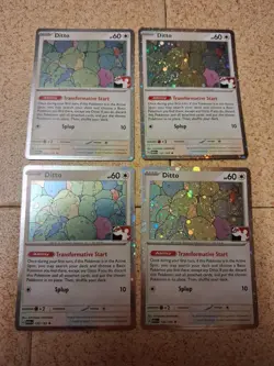 4 x Ditto 132/165 Pokemon TCG Play! Stamp Series 6 151 cosmic holo foil playset - Image 1