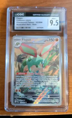 Pokemon TCG Flygon 101/094 Me02 Phantasmal Flames Illustration Rare Holo CGC 9.5 - Image 1