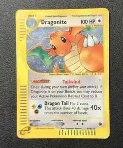 Pokemon 2002 TCG Dragonite Expedition Base Set Holo Card 9/165 Rare MP - Image 1