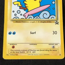 Pokemon 2001 Surfing Pikachu Black Star WOTC Promo Card 28 MP - Image 4